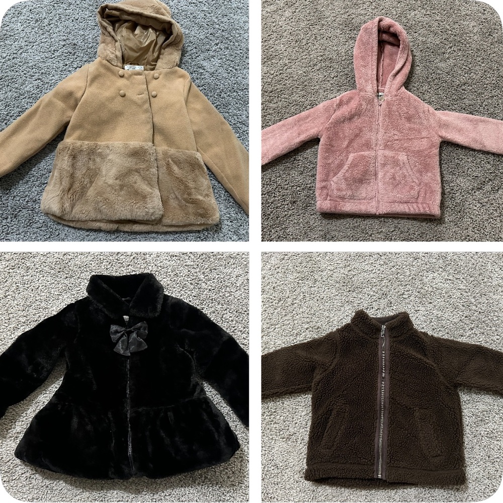 Set of 4 Cozy Girls Jackets 2T